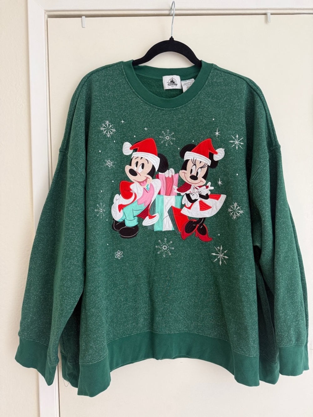 DISNEY SANTA MICKEY & MINNIE MOUSE CHRISTMAS HOLIDAY WOMENS SWEATSHIRT 2XL